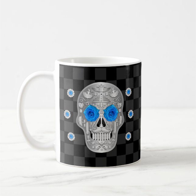 Caneca De Café Chrome Calavera (Rosa azul) (Esquerda)