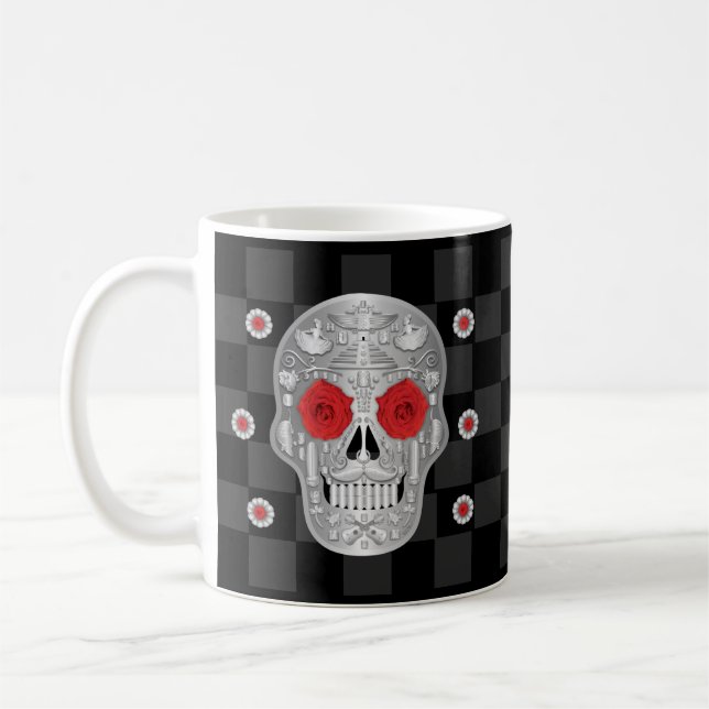 Caneca De Café Chrome Calavera (Rosa vermelha) (Esquerda)