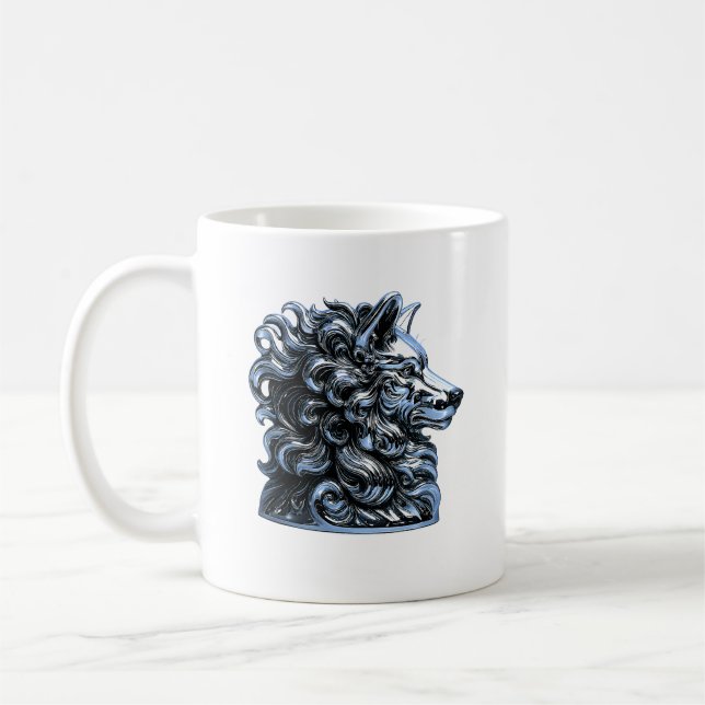 Caneca De Café Chrome Wolf Bust (Esquerda)