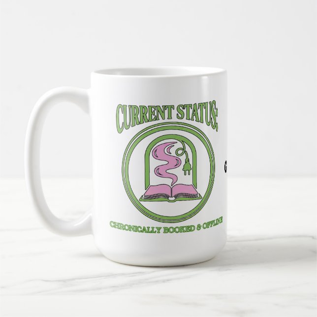 Caneca De Café Chronically Booked & Offline Analog Reading Escape (Esquerda)