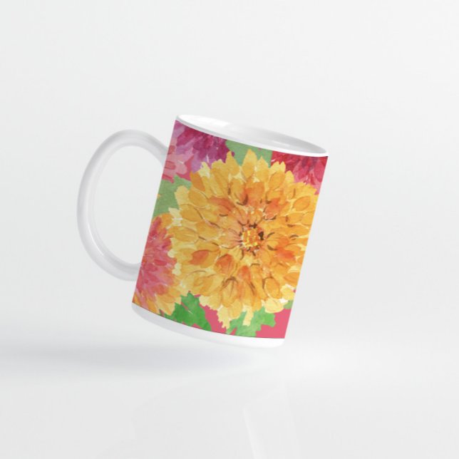 Caneca De Café Chrysanthemum Inspirado no outono (Criador carregado)