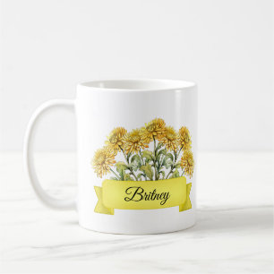 Caneca De Café Chrysanthemum Personalizado da Flor de Nascimento 