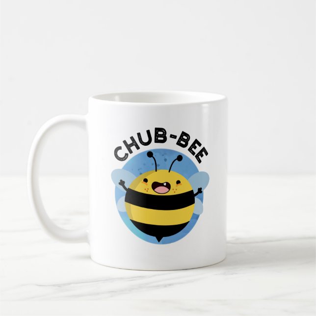 Caneca De Café Chub-Bee Engraçado Chubby Bee Pun (Esquerda)