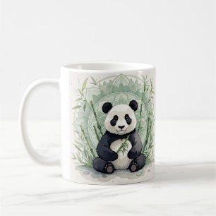 Caneca De Café Chubby panda sentada em lótus