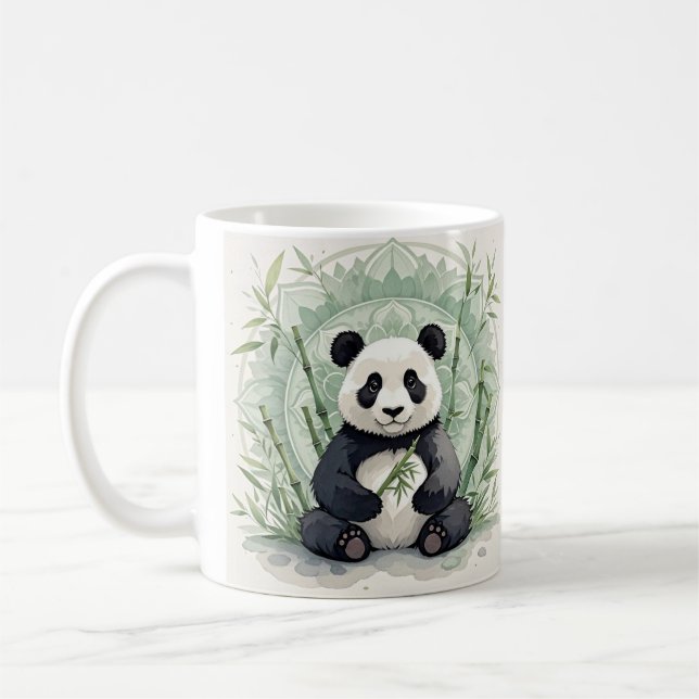 Caneca De Café Chubby panda sentada em lótus (Esquerda)