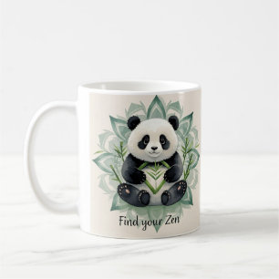 Caneca De Café Chubby panda sentado num lótus possifica Zen