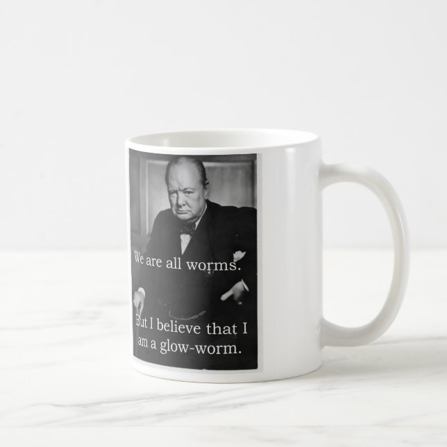 Caneca De Café Churchill: Eu sou um Glowworm (Direita)