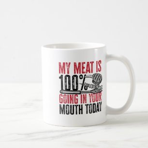 Caneca De Café Churrasco Byrbeque - A Minha Carne Vai 100% Na Sua