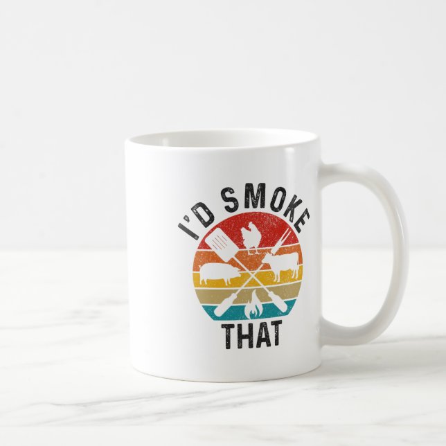 Caneca De Café Churrasco Chef Butcher Eu Fumaria Esse Dia de os p (Direita)
