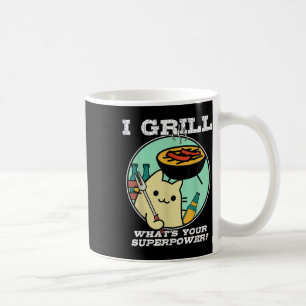 Caneca De Café Churrasco de Campanha de Superpotência Cat Griling