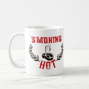 Caneca De Café CHURRASCO, Fumaça e Grill - Fumante Quente