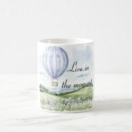 Caneca De Café Chuva de Balão de Listras de Lavanda Floral Festa