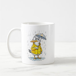 Caneca De Café Chuva de Pássaro de Quadrinhos em Dia de Serviço