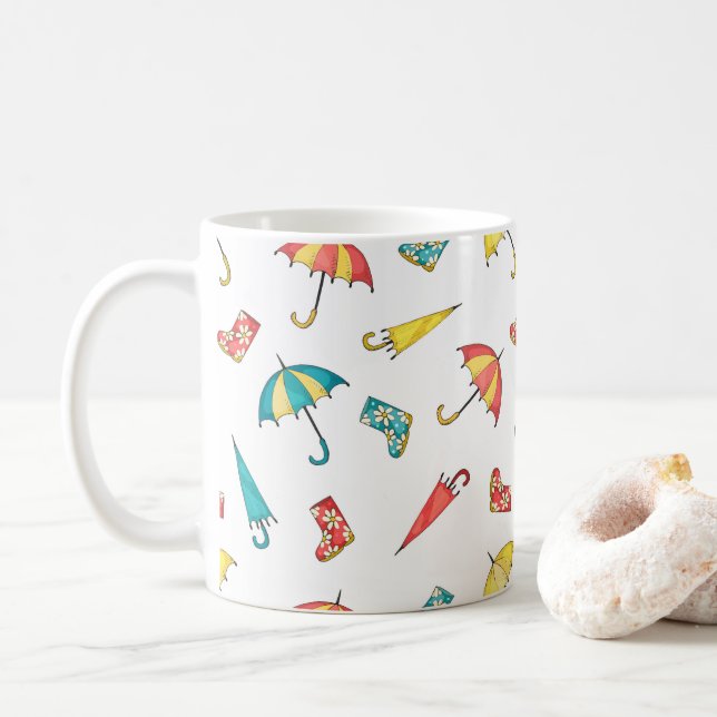 Caneca De Café Chuva de Primavera I (Com Donut)