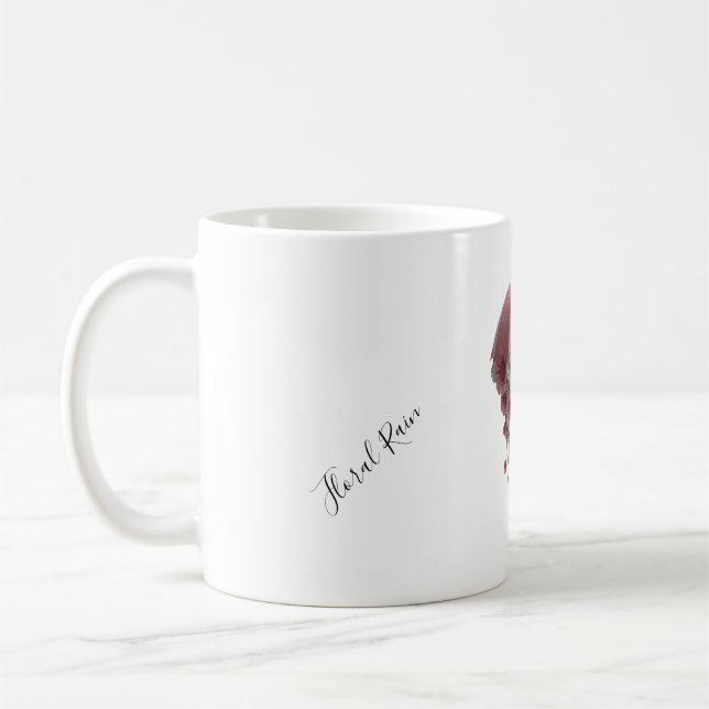 Caneca De Café Chuva Floral Bloomfall Abrigada pela Primavera Ond (Esquerda)