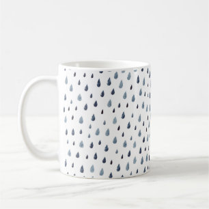 Caneca De Café Chuvas bonitas. Padrão uniforme de aquarela. Indi