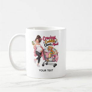 Caneca De Café Chuveiro de Bebê Divertido Desejos, Abraços e Caos