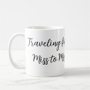 Caneca De Café Chuveiro de noiva de viagem adicionar nome data de
