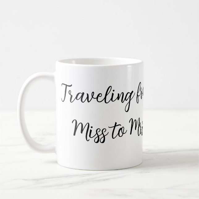 Caneca De Café Chuveiro de noiva de viagem adicionar nome data de (Esquerda)