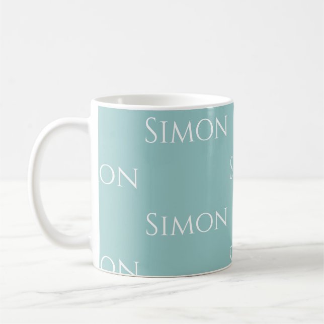 Caneca De Café Ciano Personalizado (Esquerda)