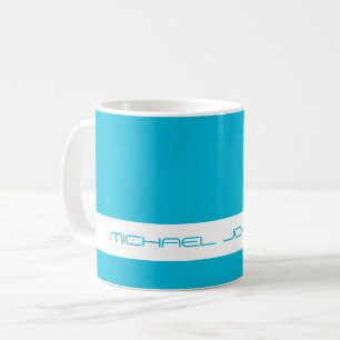 Caneca De Café Ciano vívido com cor de tendência - Nome futurísti