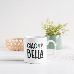 Caneca De Café Ciao Bella - Coração da Bandeira italiana