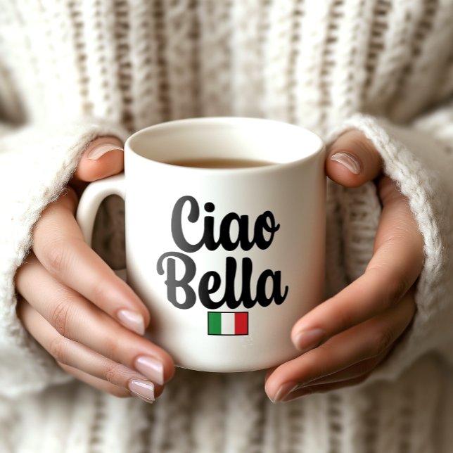 Caneca De Café Ciao Bella Flag Mug - Italian Gift for Her (Ciao Bella Italian Flag Mug - Italian Gift for Her)
