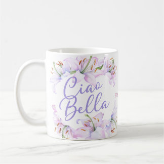 Caneca De Café Ciao Bella Personalizado Lillies