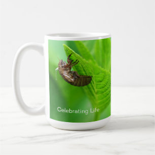 Caneca De Café Cicadas Exco Skeleton Sob Folha, Vida e Ciência
