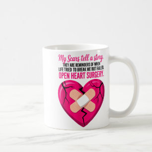 Caneca De Café Cicatrizes de Cirurgia de Coração Aberto Contam um