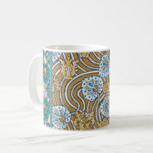 Caneca De Café ciclamen azul arte nova flor botânica