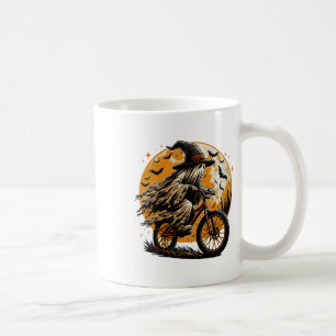 Caneca De Café Ciclismo Fantasma de Halloween no Monte Assustador