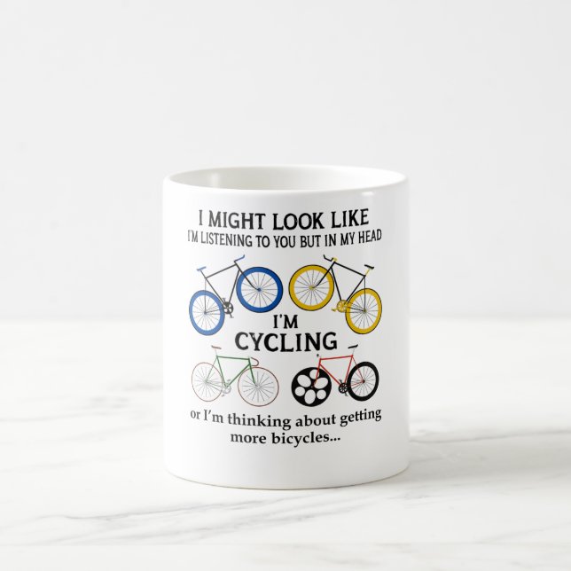 Caneca De Café Ciclismo, posso parecer que estou te ouvindo (Centro)