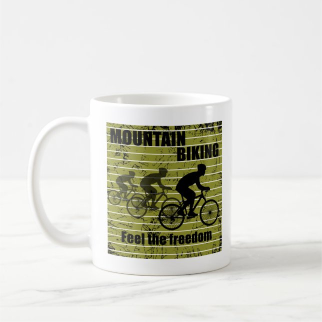 Caneca De Café Ciclista de Bicicleta MTB Downhill - Ciclismo de M (Esquerda)