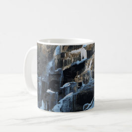 Caneca De Café Ciclo de Neve Feriado de Inverno, Cascata Congelad