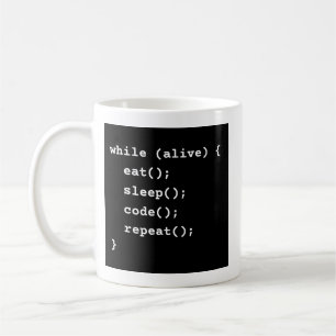 Caneca De Café Ciclo de Vida do Programador (loop while)