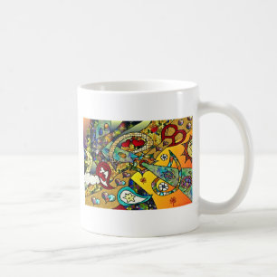 Caneca De Café Ciclo Psicodélico Retro 60s De Presentes Roupa