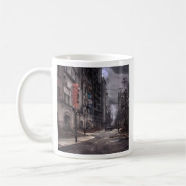 Caneca De Café Cidade abandonada | Posto Apocalyptic Dystopian Wo