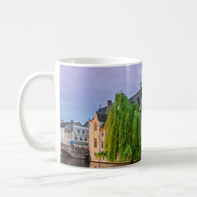 Caneca De Café Cidade antiga de Bruges e torre de Belfry (Esquerda)