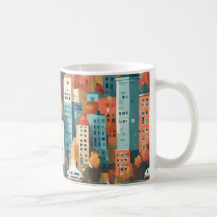Caneca De Café Cidade Colorida