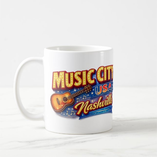 Caneca De Café Cidade da música EUA Nashville (Esquerda)