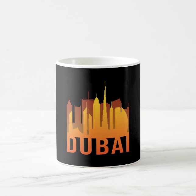 Caneca De Café Cidade de Dubai Cidade Cityscape Skyline Funny Ide (Centro)
