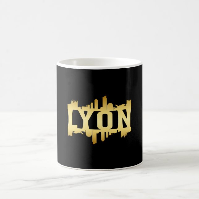 Caneca De Café Cidade de Lyon Skyline Cityscape Trip Funny Idet (Centro)