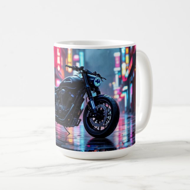 Caneca De Café Cidade de Motocicletas (Frente Esquerda)