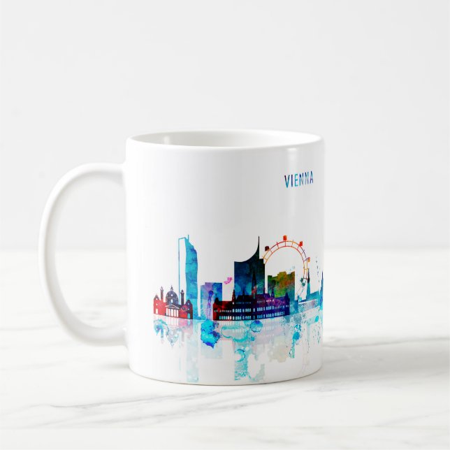 Caneca De Café Cidade de Viena, Áustria, aguarela, paisagem, si (Esquerda)
