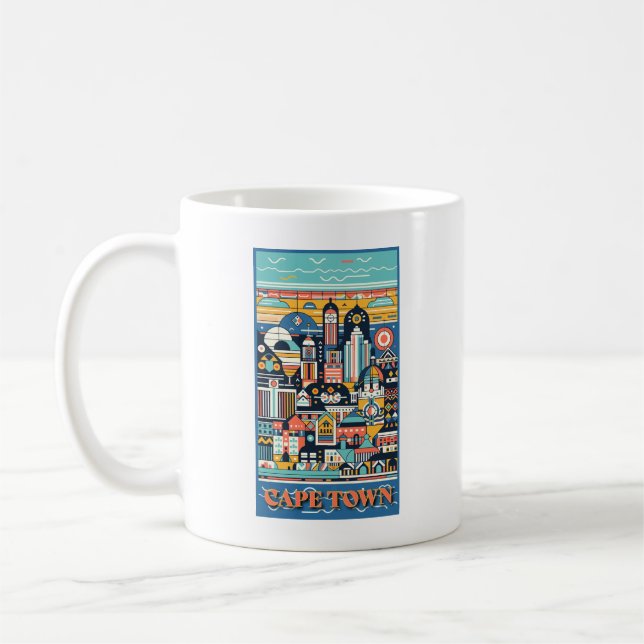 Caneca De Café Cidade do Cabo África do Sul Art Deco (Esquerda)