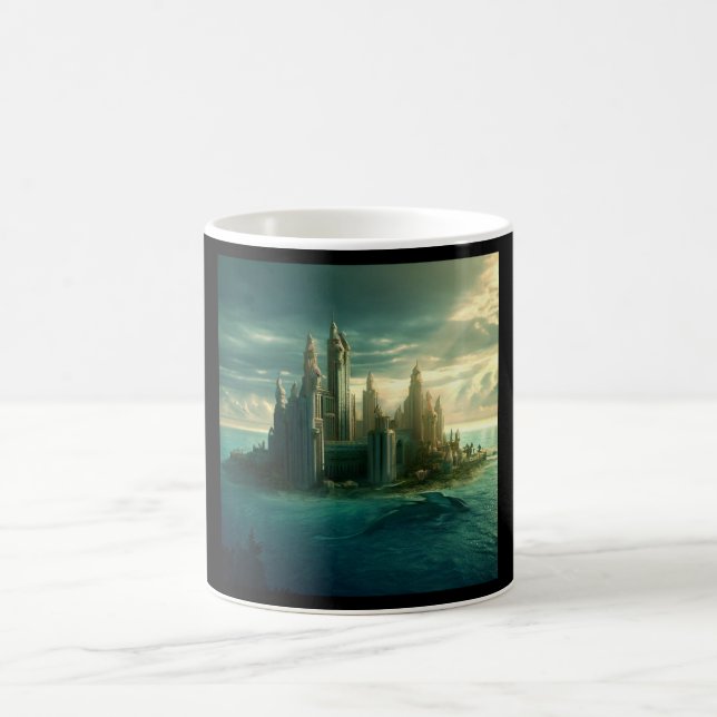 Caneca De Café Cidade Fantasma de Atlantis (3) (Centro)