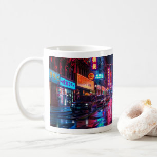 Caneca De Café Cidade Neon - Design 1