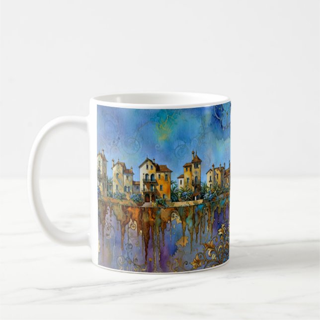 Caneca De Café cidade pequena divertida (Esquerda)