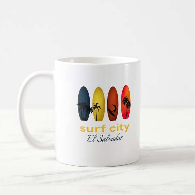 Caneca De Café Cidade surf, El Salvador, Salvadoriano, Surfer (Esquerda)